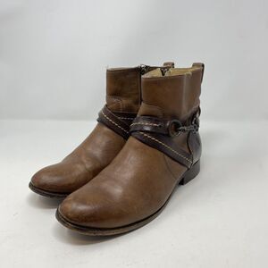 Frye Boots Womens Size 8.5 Brown Leather Harness Ankle Riding Western